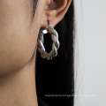 Fashionable and atmospheric frosted earrings for women, French retro twisted twisted geometric earrings